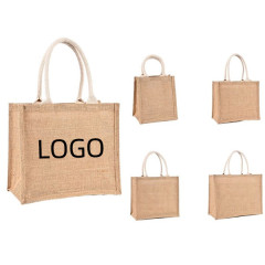 Burlap Tote Bags(8 1/4" W x 9 1/16" H x 5 7/8" G)