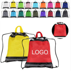 210D Reflective Drawstring Bag W/ Grommets(16" x 20")