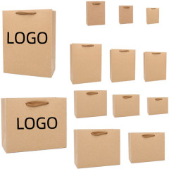 Kraft Paper Bag W/ Ribbon Handles(11 13/16" W x 9 13/16" H x 5 1/8" G)