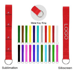 3/4" Wrist Keychain Lanyard W/ Metal Oval Hook(Sublimation)