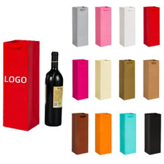 Single Bottle Paper Wine Bottle Tote Bag