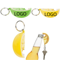 Lemon Shaped Bottle Opener W/ Keyring