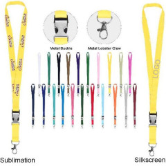 3/4" Polyester Lanyard W/ Lobster Claw and Metal Buckle(Sublimation)