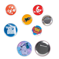 13/16" Dia Round Button Badge W/ Safety Pin Back