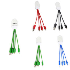 3 in 1 Acrylic Plastic Luminous Data Cable