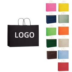Colorful Extra Wide Kraft Paper Gift Tote Bag