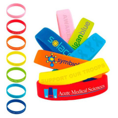 1/2 Inch Silicone Wristbands(Debossed And Color Filled)