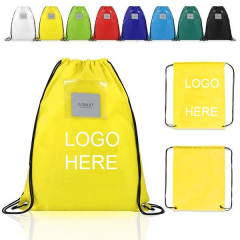 210D Drawstring Backpack W/ Name Card