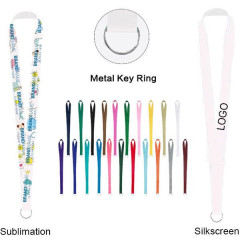 3/4" Polyester Lanyard W/ Metal Key Ring(Silkscreen)