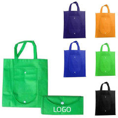 Foldable Non-Woven Tote Bags W/ Snap Closure
