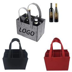 Felt Wine Bottle Tote Bag for 6-Bottle Packed