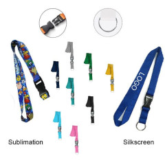 3/4" Polyester Lanyard W/ Split Ring and Buckle(Silkscreen)