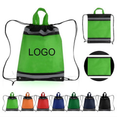 Reflective Non-Woven Drawstring Backpack(12" x 14")