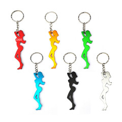 Girl Figure Shaped Bottle Opener W/ Keyring