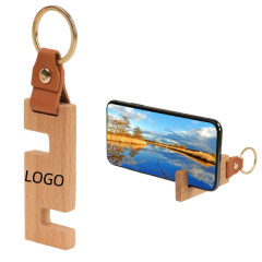 Wooden Key Chain W/ Phone Holder