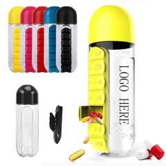 3 In 1 Water Bottle with 7 Days Pillbox