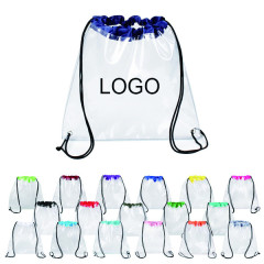 Clear PVC Drawstring Backpack W/ Grommets (1 color imprint)