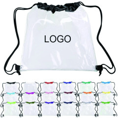 Clear PVC Drawstring Backpack(2 colors imprint)
