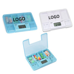 4-Compartment Transparent Pillbox with Alarm