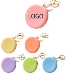 Silicone Round Earphone Storage Case W/ Keychain