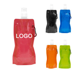 18 Oz Foldable Water Bottle W/ Carabiner