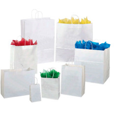 Natural/White Kraft Shopper Tote Bag(10" x 5" x 13")