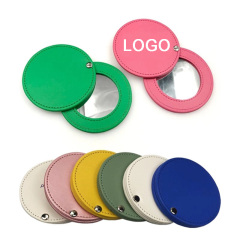 Round Makeup Mirror W/ PU Cover