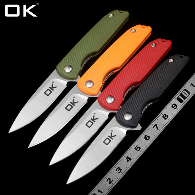 OK MINI-01 ABS Handle D2 Blade Outdoor Camping Hunting Pocket Folding Knife