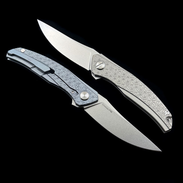 Shirogorov Quantum Cromax PM Blade Titanium Alloy Handle Folding Knife Outdoor Camping Hunting Pocket EDC Tool Knife