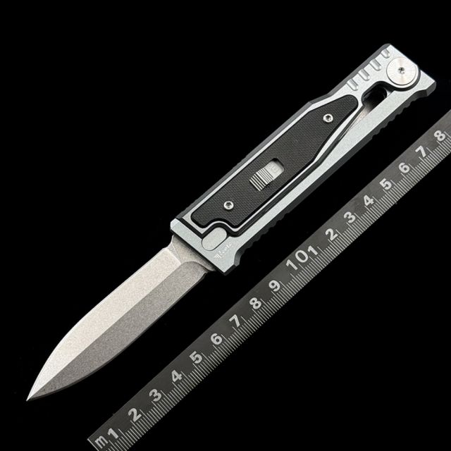 REATE Gravity Double Blade Knife D2 Aluminum+G10 Handle Tactical Fishing Pocket Camping Hunt Outdoor EDC Utility Folding Tool