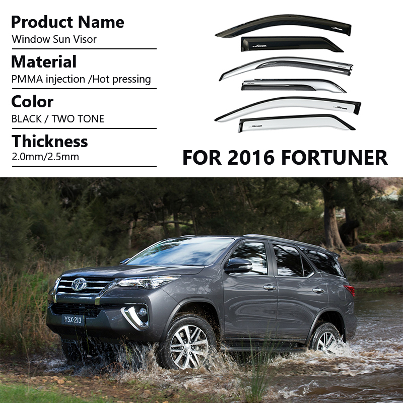 Factory Wind Deflector for Toyota Fortuner Door Visor 2016-2019