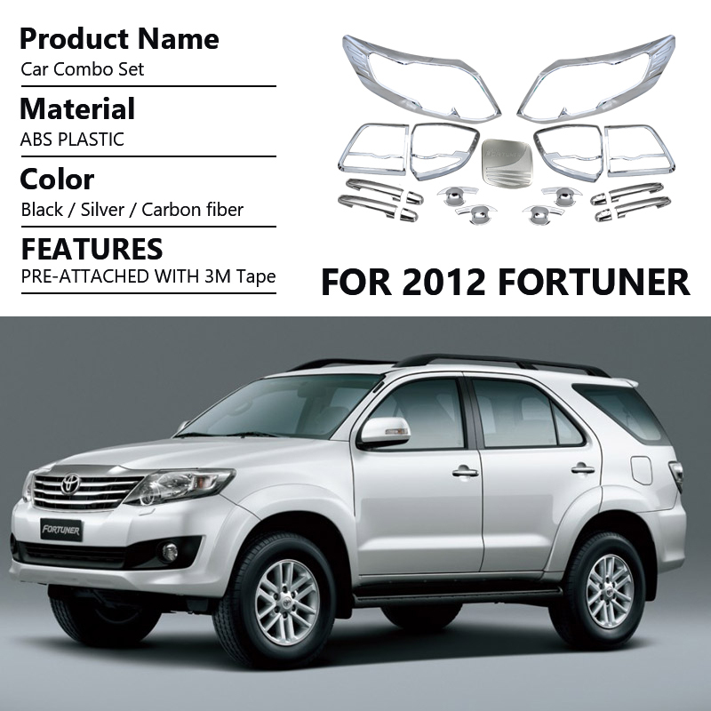 Custom Car Body Chrome Kit for Toyota Fortuner 2012-2019