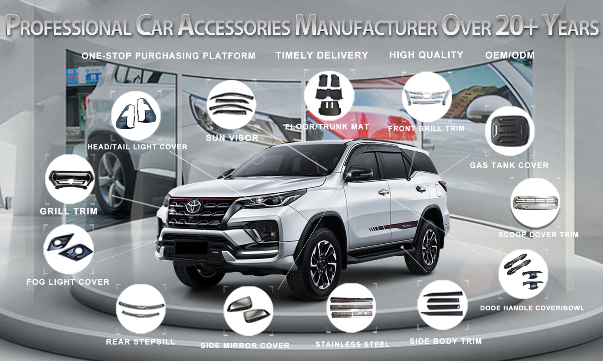 Choose high quality car accessories to configure your fortuner