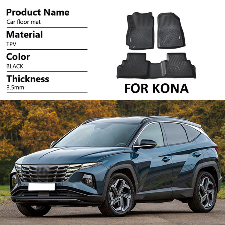 Custom Rubber Waterproof Car Floor Mats for Hyundai Kona