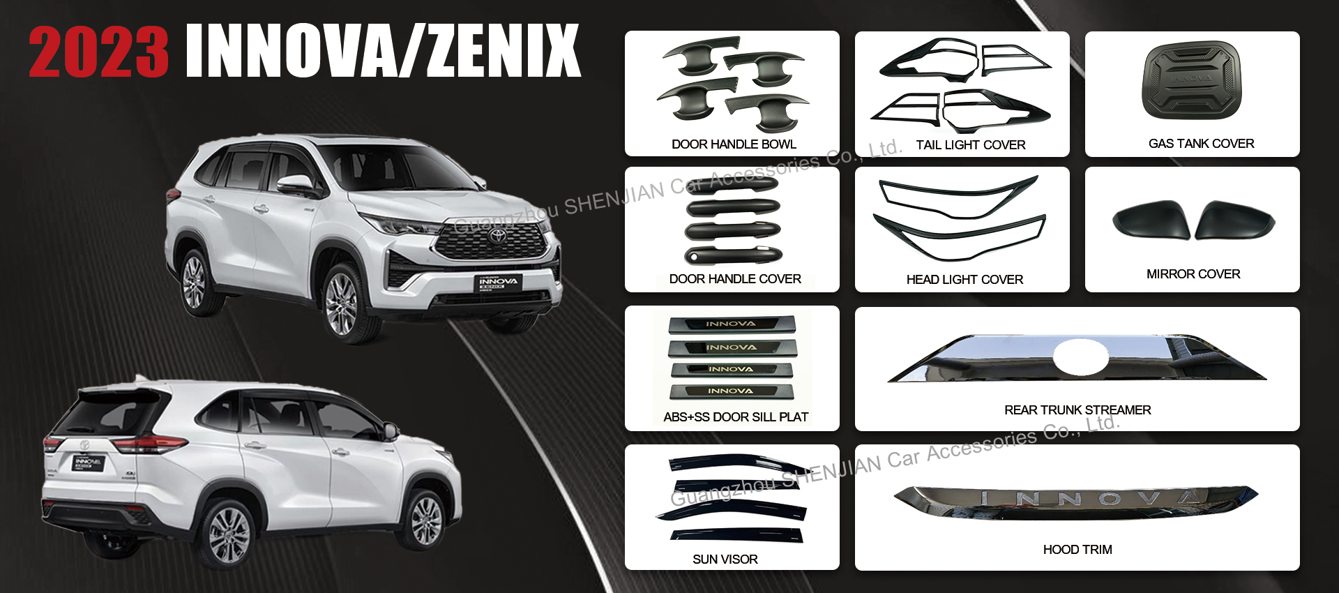 22 year auto parts manufacturer new arrival for toyota innova zenix 2023 accessories