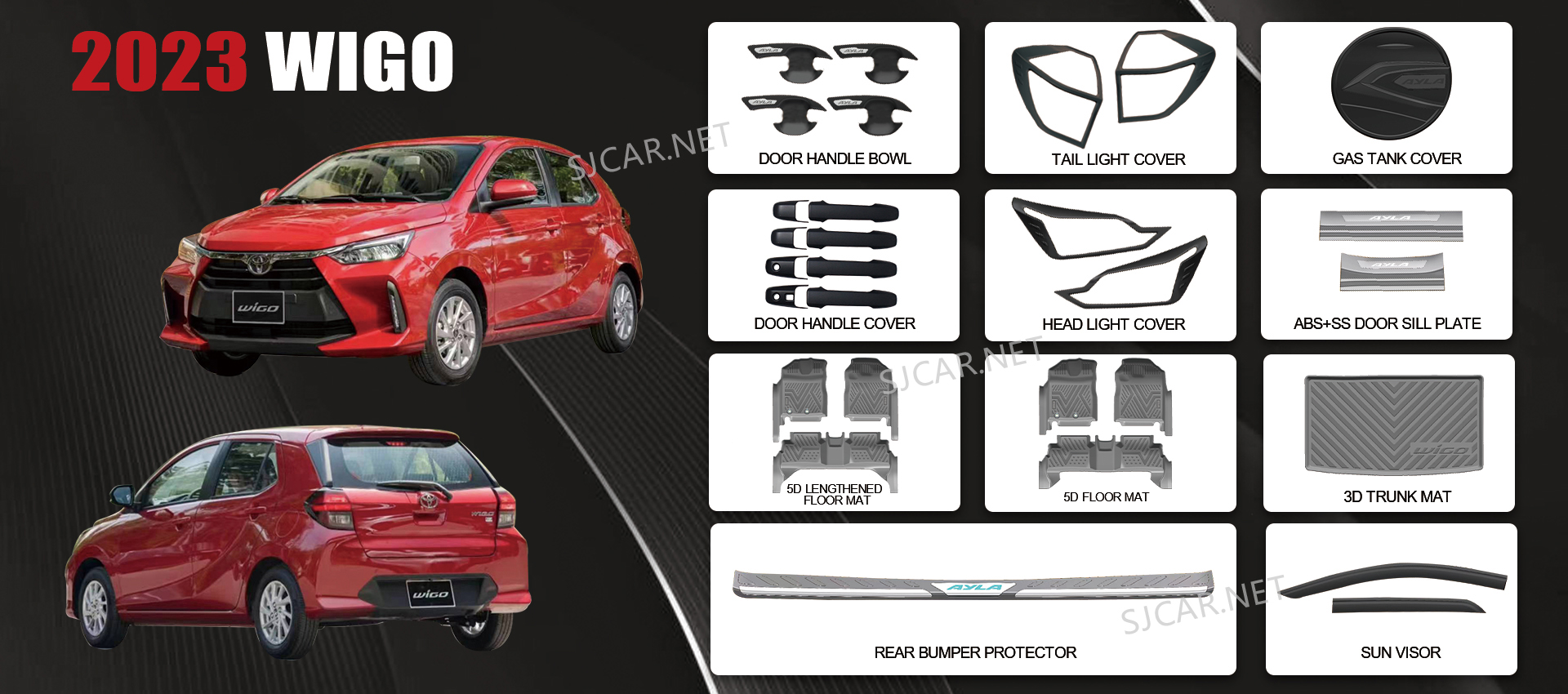 August 2023 | Car Accessories New Arrival Suitable for Toyota Wigo Agya Alya