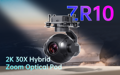 SIYI ZR10 2K 4MP QHD 30X Hybrid Zoom Gimbal Camera with 2560x1440 HDR Starlight Night Vision 3-Axis Stabilizer Lightweight UAV Pod Camera Payload for Drone Surveillance Inspection