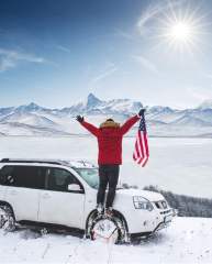 Snow Chains for Car SUV Pickup Trucks Car, Universal Adjustable Emergency Portable Snow Tire Chains, Tire Width 175 180 185 195 205 215 220 225 235 240 245 255 265 275 and More(KN130)
