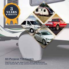 Explore Land Tire Covers 4 Pack - Tough Tire Wheel Protector for Truck, SUV, Trailer, Camper, RV - Universal Fits Tire Diameters 35-38.75 inches, Charcoal