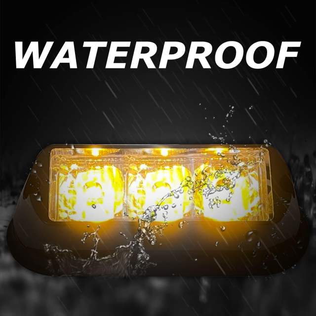 (Upgrade 2) Led Strobe Lights for Emergency Vehicles Trucks 12-24V IP66 Waterproof (Amber)
