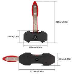 Brake Caliper Press, Universal Car Pad Ratcheting Caliper Piston Compression Tool with 2 pcs Steel Plates (Red)