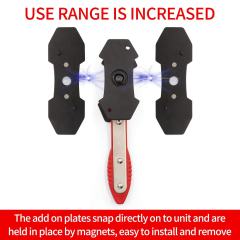 Brake Caliper Press, Universal Car Pad Ratcheting Caliper Piston Compression Tool with 2 pcs Steel Plates (Red)