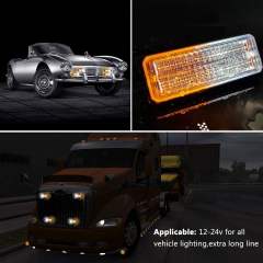 Led Strobe Lights for Trucks 12-24V 30-LED with Switch and Remote Control - 4PCS (White Amber, Switch and Remote Control)