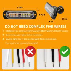 Led Emergency Strobe Lights for Truck Vehicle ATVs Universal Surface Mount Amber/White Emergency Warning Hazard Flashing Strobe Light Bar for Off Road (10PCS)