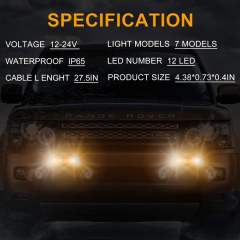 Led Emergency Strobe Lights for Truck Vehicle ATVs Universal Surface Mount Amber/White Emergency Warning Hazard Flashing Strobe Light Bar for Off Road (10PCS)