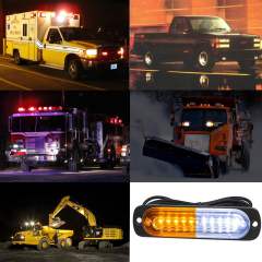 Led Emergency Strobe Lights for Truck Vehicle ATVs Universal Surface Mount Amber/White Emergency Warning Hazard Flashing Strobe Light Bar for Off Road (10PCS)