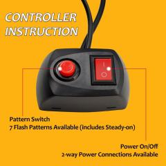 【2 Remote Switches】One for use and one for spare. For easy on/off and changing different strobe patterns."Button A" is control four lights on/off ,"Button B"is control another four lights on/off, and ,"Button C"is control all lights change flash mode,,"Bu