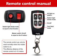Led Strobe Lights for Trucks 12-24V 30-LED with Switch and Remote Control - 4PCS (White Amber, Switch and Remote Control)