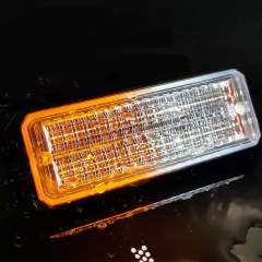 Led Strobe Lights for Trucks 12-24V 30-LED with Switch and Remote Control - 4PCS (White Amber, Switch and Remote Control)