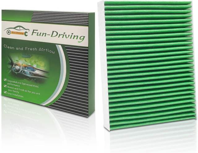 FUN-DRIVING FD727 Cabin Air Filter for ELANTRA(21-23),SANTA CRUZ(22-23),SANTA FE(21-23),TUCSON(22-23),K5(21-23),SORENTO (21-23),SONATA (20-23),SPORTAGE(23),Made of Melt-Blown Nonwoven Charcoal(Green)